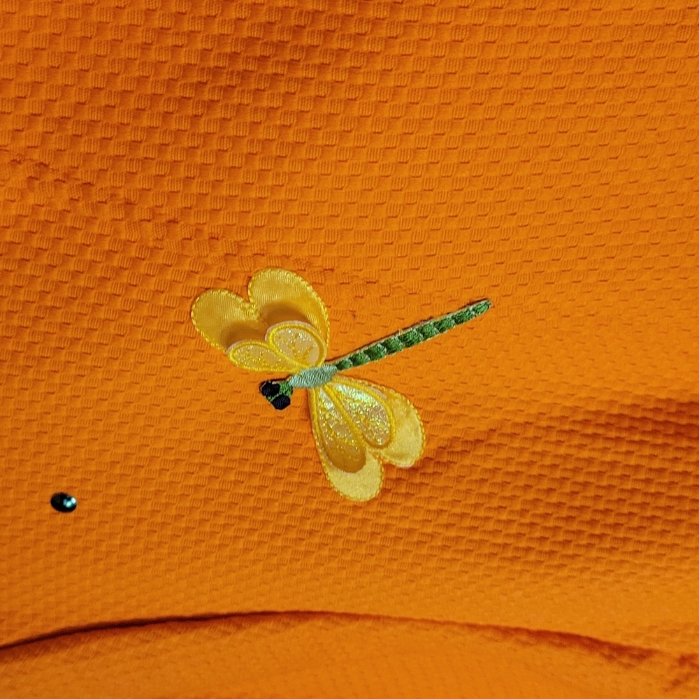 Focus 2000 Orange Jacket 14 Beaded Dragon Fly Floral - Picture 7 of 9